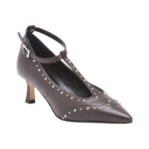 NAPOLEONI Made In Italy Leather Pointy Toe Heels With Studs